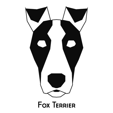 Isolated silhouette of a fox terrier on a white backgroundのイラスト素材