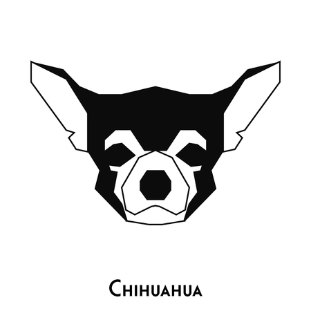 Isolated silhouette of a cute chihuahua on a white backgroundのイラスト素材