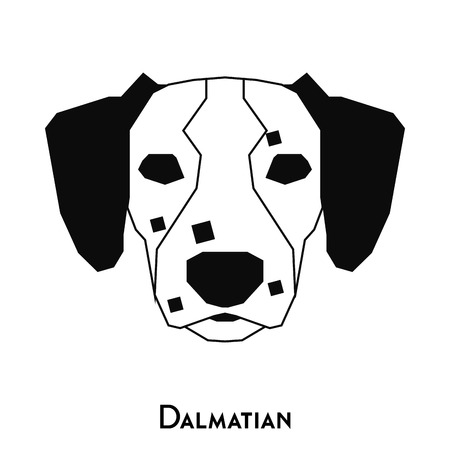 Isolated silhouette of a cute dalmatian on a white backgroundのイラスト素材