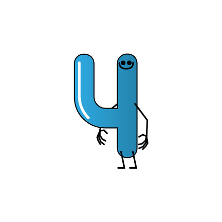 Isolated typography of a number for kids, Vector illustrationのイラスト素材