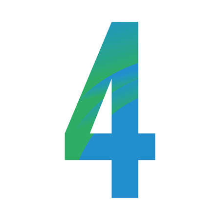 Isolated typography of a number, Vector illustration