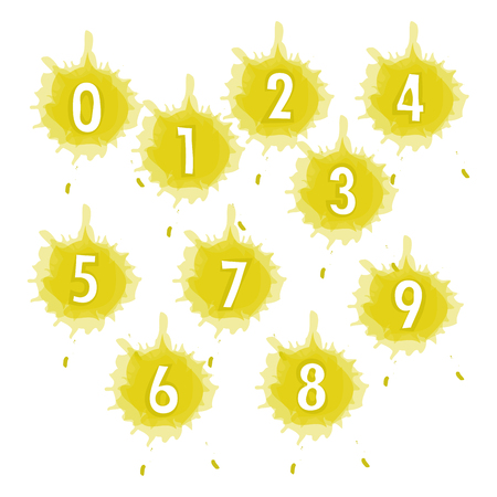 Typographical set of numbers, Vector illustrationのイラスト素材