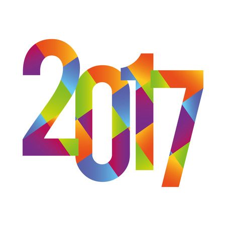 Typographical set of numbers for new year, Vector illustrationのイラスト素材