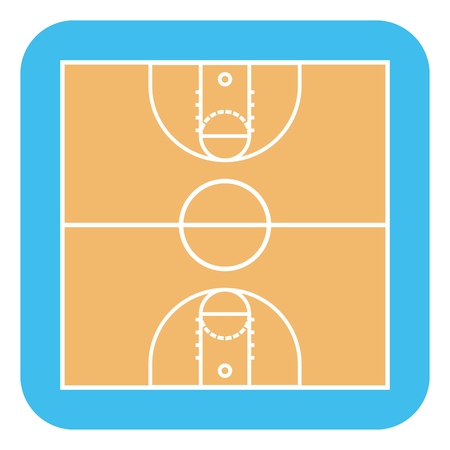 Isolated basketball field on a white background, Vector illustrationのイラスト素材