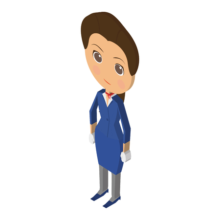 Isolated isometric woman on a white background, Vector illustrationのイラスト素材