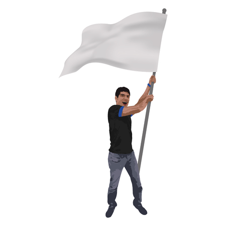 Isolated person celebrating on a white background, vector illustrationのイラスト素材