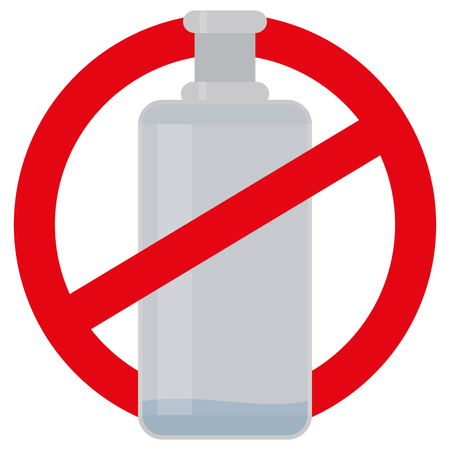 Isolated spray bottle on a warning signal, Vector illustrationのイラスト素材