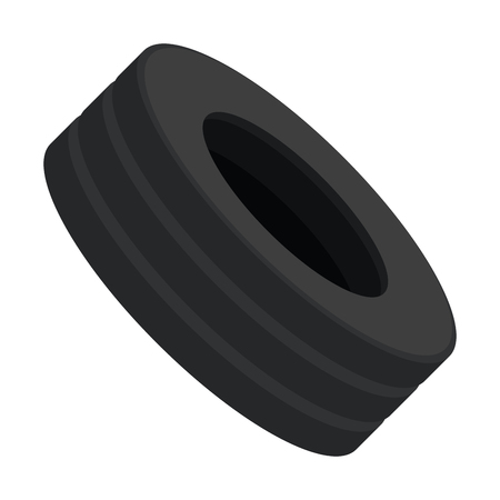 Isolated tire on a white background, Vector illustrationのイラスト素材