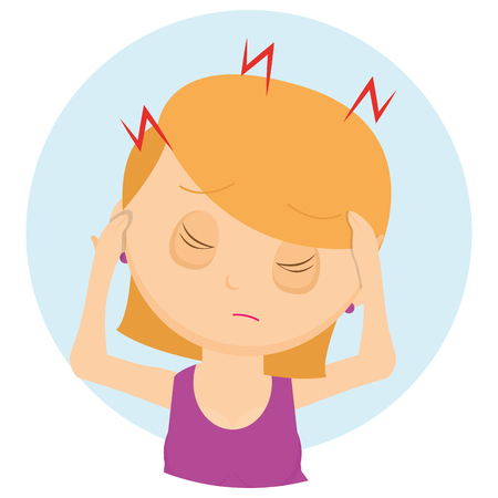 Isolated sick woman on a white background, vector illustrationのイラスト素材