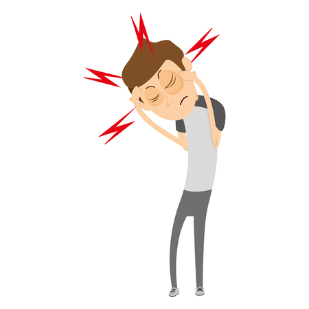 Isolated sick man on a white background, vector illustrationのイラスト素材