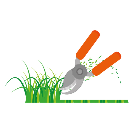 Isolated garden scissors on a white background, Vector illustrationのイラスト素材