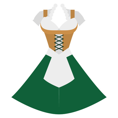 Isolated traditional dress on a white background, vector illustrationのイラスト素材
