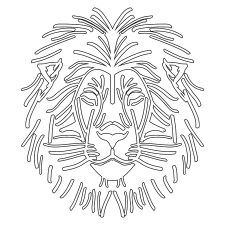 Isolated outline of a lion face, Vector illustrationのイラスト素材