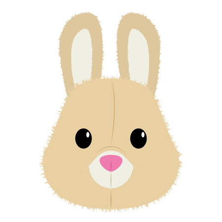 isolated bunny face on a white background, vector illustrationのイラスト素材