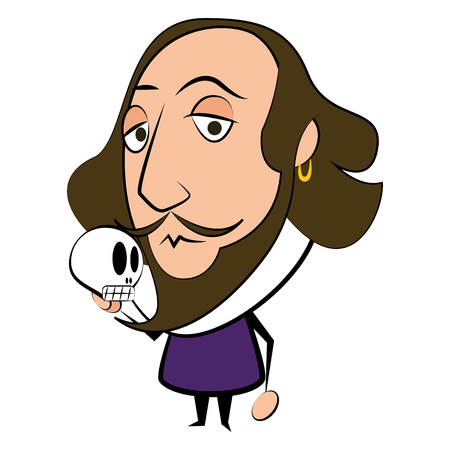 Isolated Shakespeare character on a white background, Vector illustrationのイラスト素材