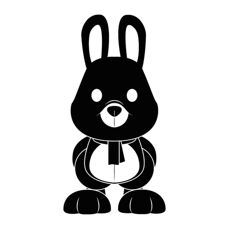 Isolated easter bunny on a white background, vector illustrationのイラスト素材