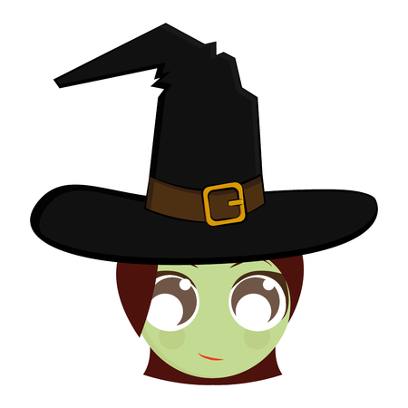 Isolated avatar of a witch on a white background, vector illustrationのイラスト素材