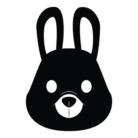 isolated bunny face on a white background, vector illustrationのイラスト素材