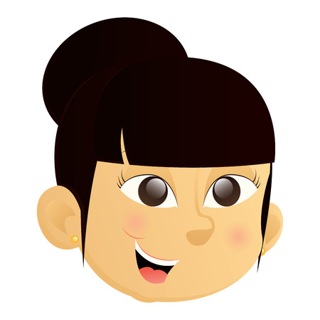 Isolated happy girl avatar on a white background, vector illustrationのイラスト素材