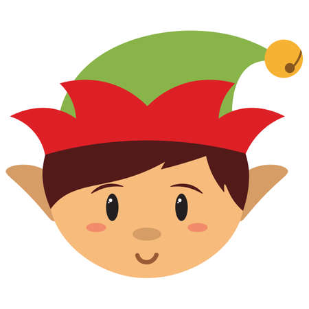 Cartoon santas boy helper christmas isolated - Vectorのイラスト素材