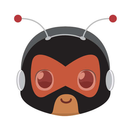 Isolated Cute kawaii kid superhero bee mask colorful- Vectorのイラスト素材