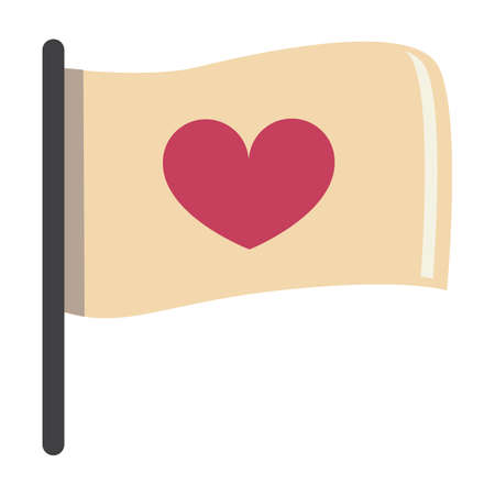 Isolated flag with heart love colorful -Vectorのイラスト素材