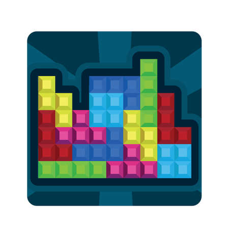 Isolated cute tetris icon colorful Videogame- Vectorのイラスト素材