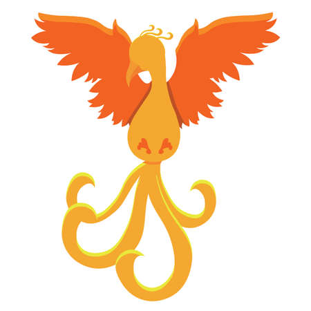 Isolated Cute phoenix mythology emoji colorful - Vectorのイラスト素材