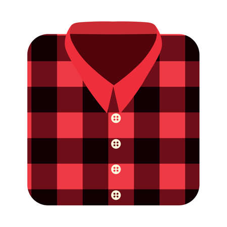Isolated Cartoon Plaid Shirt retro Icon - Vectorのイラスト素材