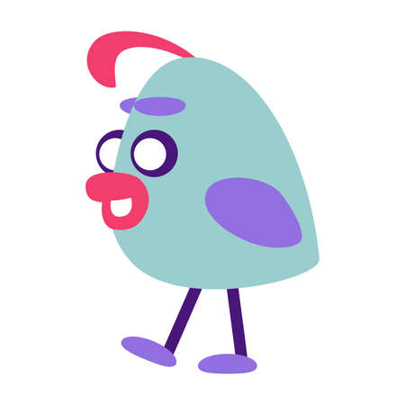 Happy colored bird comic cartoon - Vector illustrationのイラスト素材