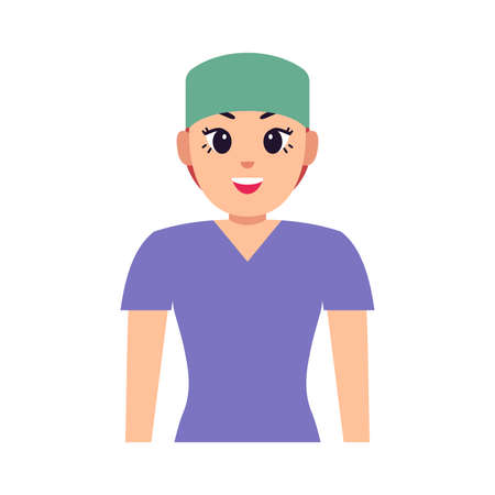 Isolated woman doctor cartoon. Medical profesional - Vectorのイラスト素材