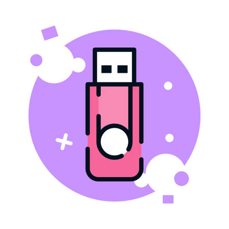 Isolated USB flash drive icon - Vector illustrationのイラスト素材