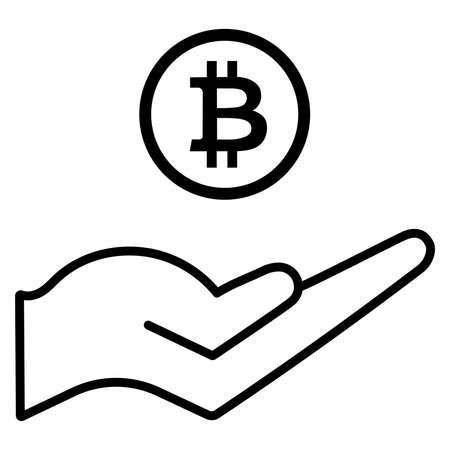 isolated receive bitcoin exchange cryptocurrency icon - Vectorのイラスト素材
