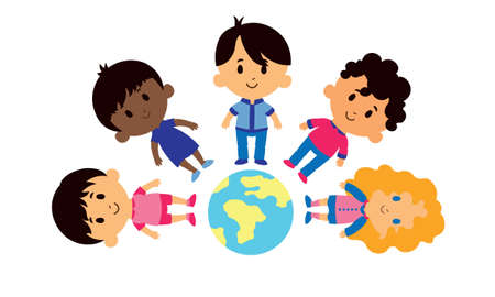 Isolated Set Of Cartoon worlds kids Characters - Vectorのイラスト素材