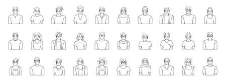 Set of people wearing a face masks wearing a face masks - Vectorのイラスト素材