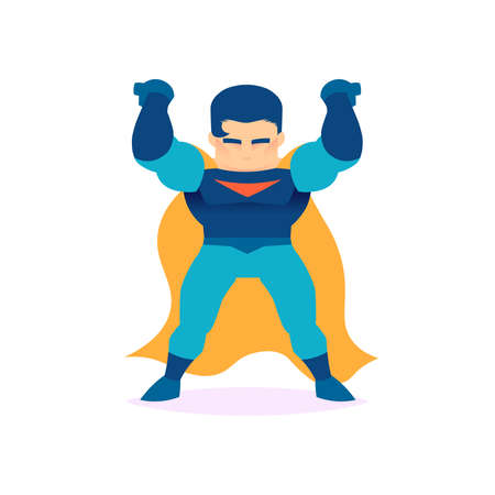 Isolated superhero strong posture stand icon- Vectorのイラスト素材