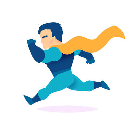 Isolated superhero running posture action icon - Vectorのイラスト素材