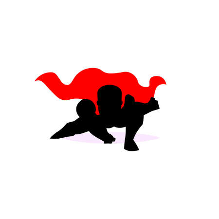 Isolated superhero crowched down posture icon- Vectorのイラスト素材
