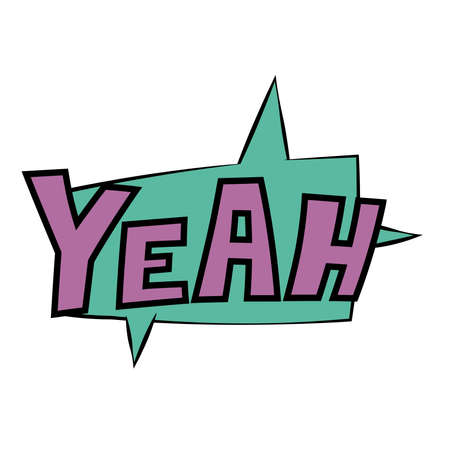 Isolated Yeah comics vignettes cartoon icon - Vectorのイラスト素材