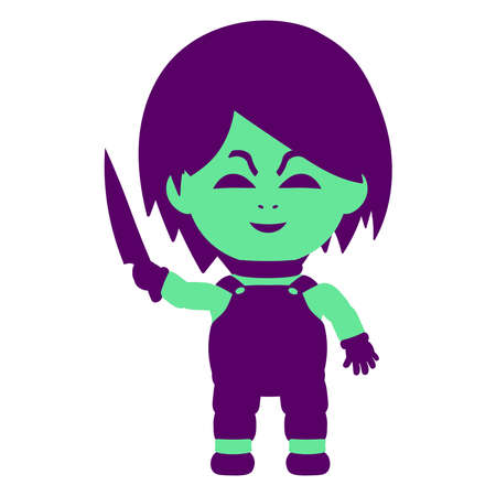 Isolated chucky halloween holiday cartoon icon - Vectorのイラスト素材