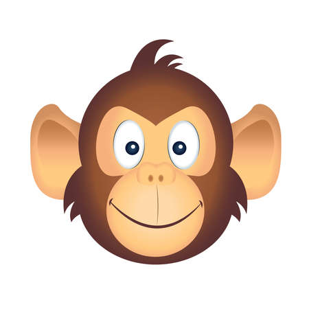 Cartoon of a cute monkey emoji - Vectorのイラスト素材