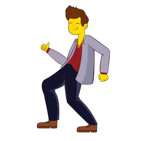 Isolated elegant man dancing. Disco style - Vectorのイラスト素材