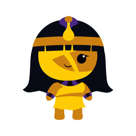 Isolated pharaoh kuwaii colorful icon cute - Vectorのイラスト素材