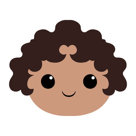 Isolated brunette race kids ethnic icon - Vectorのイラスト素材
