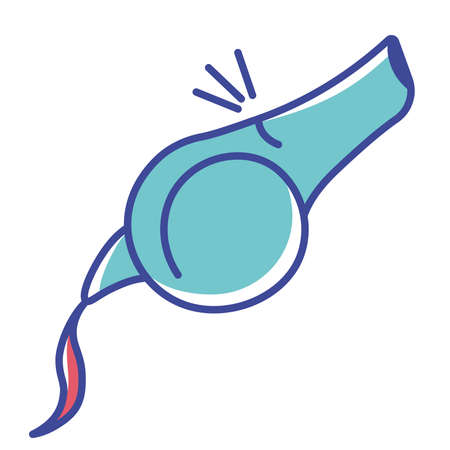 Isolated whistle referee soccer elemnts icon- Vectorのイラスト素材