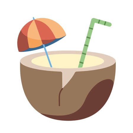 Isolated coconut beach summer holiday icon- Vectorのイラスト素材