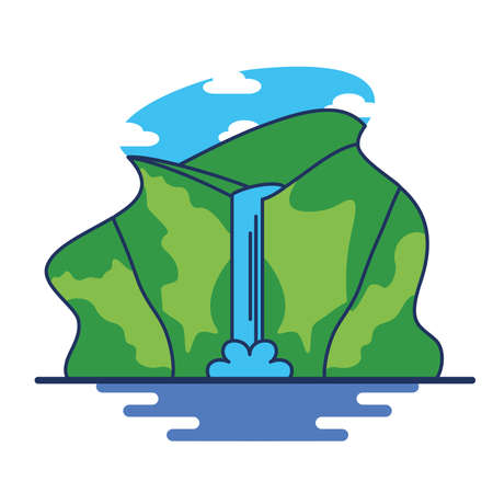 Isolated gocta Peru landscape travel icon- Vectorのイラスト素材