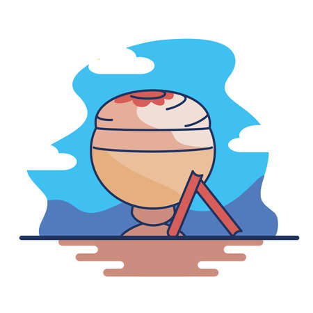 Isolated suspiros Peru landscape travel icon- Vectorのイラスト素材