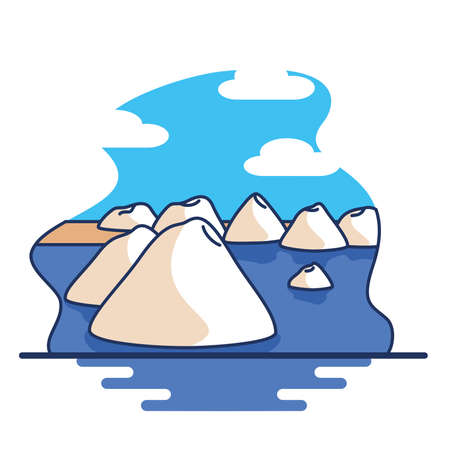 isolated lake colombia travel sites icon -Vectorのイラスト素材