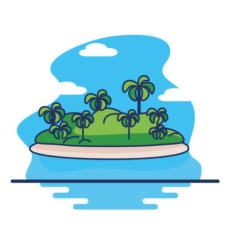 isolated island colombia travel sites icon -Vectorのイラスト素材